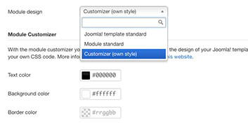 Parameters - Display Settings - Customizer