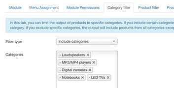 Parameters - Category Filter