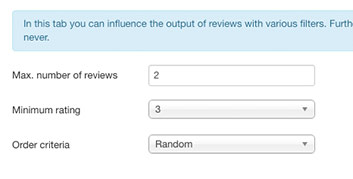 Parameters - Review Filter