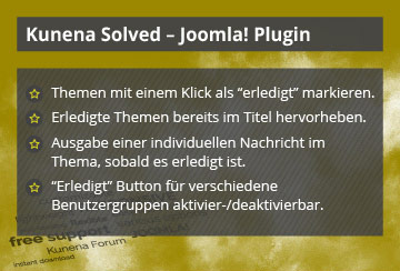 Kunena Solved - Joomla! Plugin