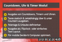 Power Countdown, Uhr & Timer – Joomla! Modul