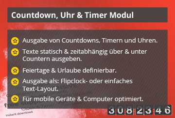 Power Countdown, Uhr & Timer – Joomla! Modul