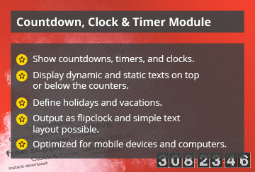 Power Countdown, Clock & Timer - Joomla! Module