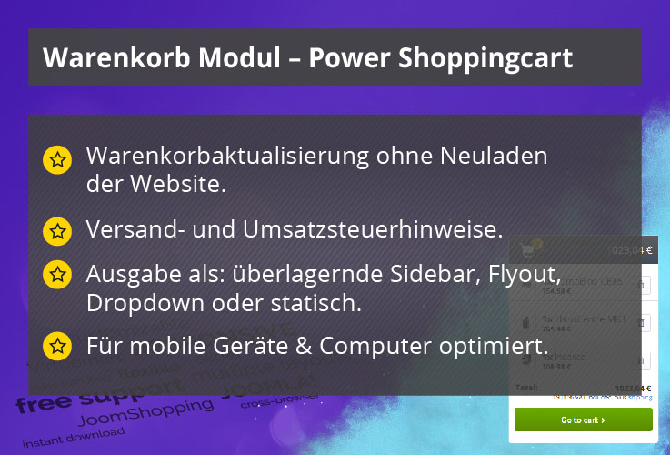 Power Shopping Cart – Joomla! Modul