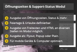 Power Support & Business Hours – Joomla! Modul