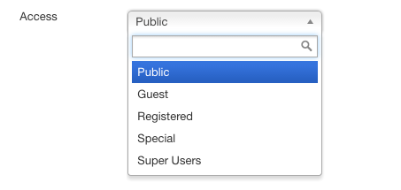 Screenshot: Settings for user groups | Simple Ticker – Joomla! Module