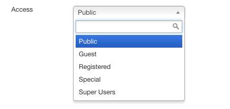 Screenhot: Einstellungen für Benutzergruppen | Simple Teaser – Joomla! Modul