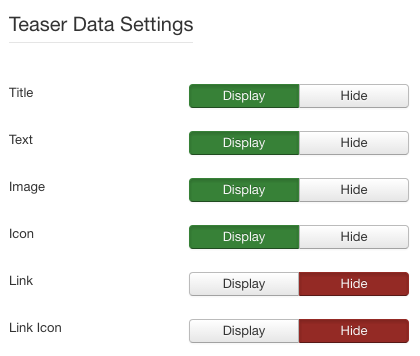 Screenshot: Display Settings | Simple Teaser – Joomla! Modul